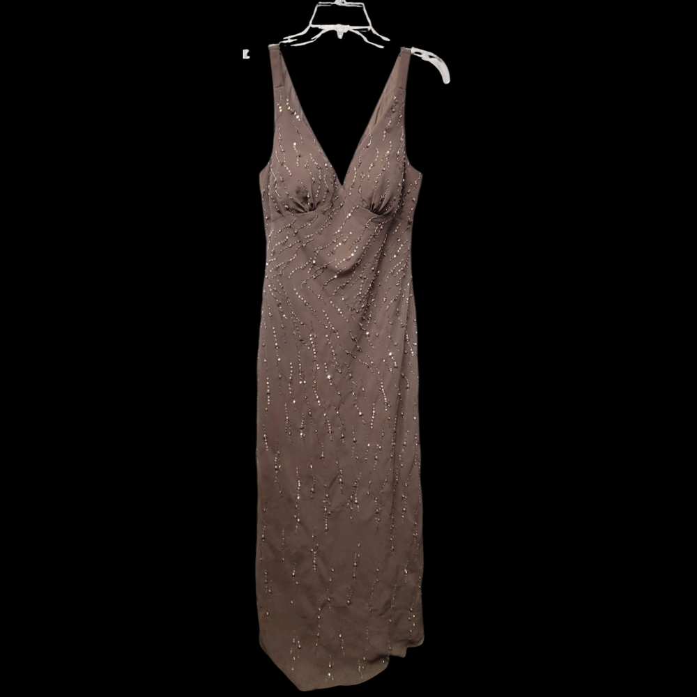 Elegant Brown Sequin Dress